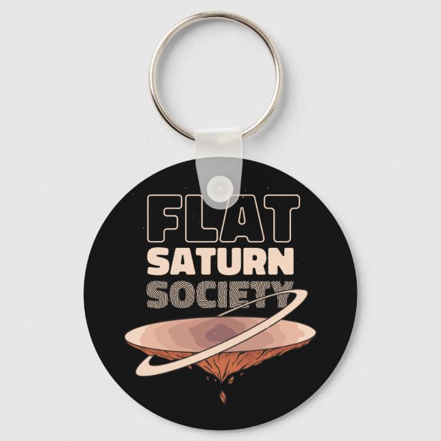 Flat Saturn Society - Science Design Keychain (Front)