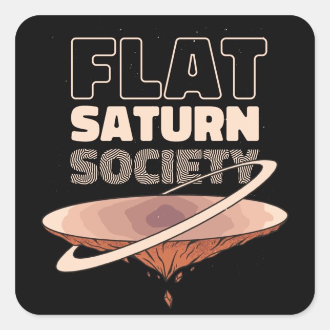 Flat Saturn Society - Science Design Square Sticker (Front)