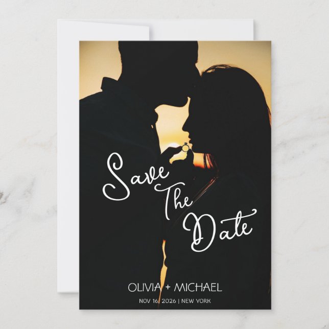 Flat Save The Date Card (Front)