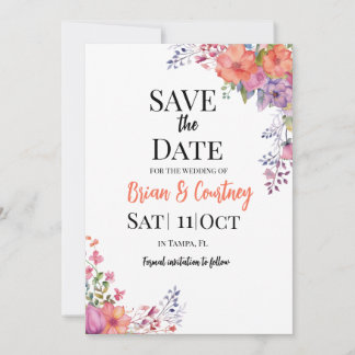 Flat Save The Date Card