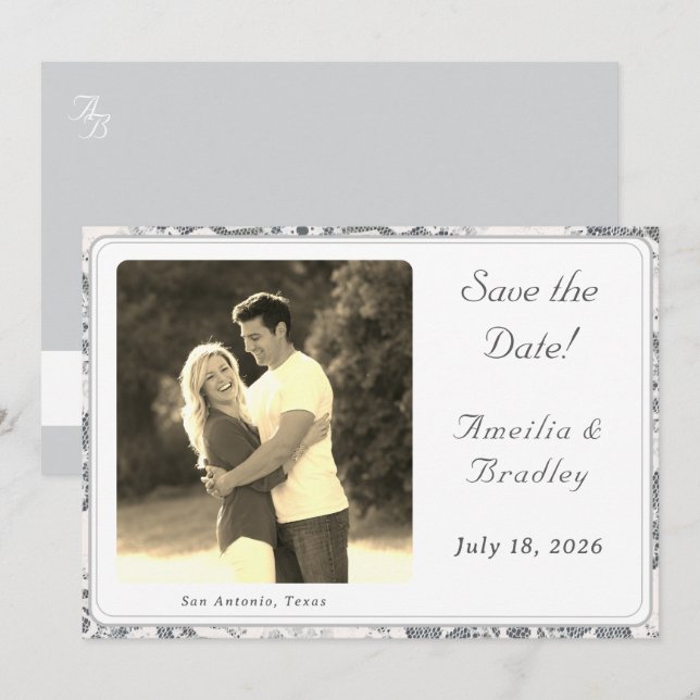 Flat Save The Date Card (Front/Back)