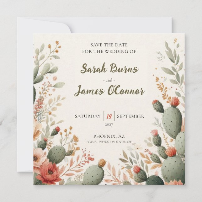 Flat Save The Date Card (Front)