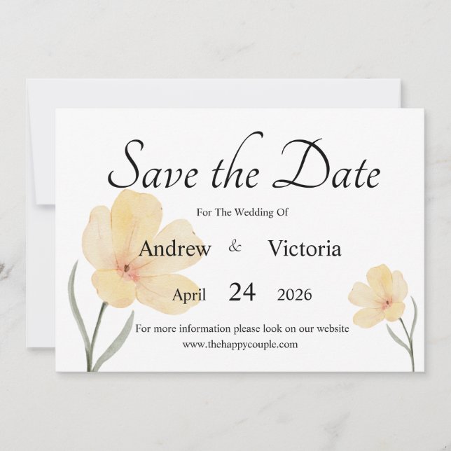 Flat Save The Date Card (Front)