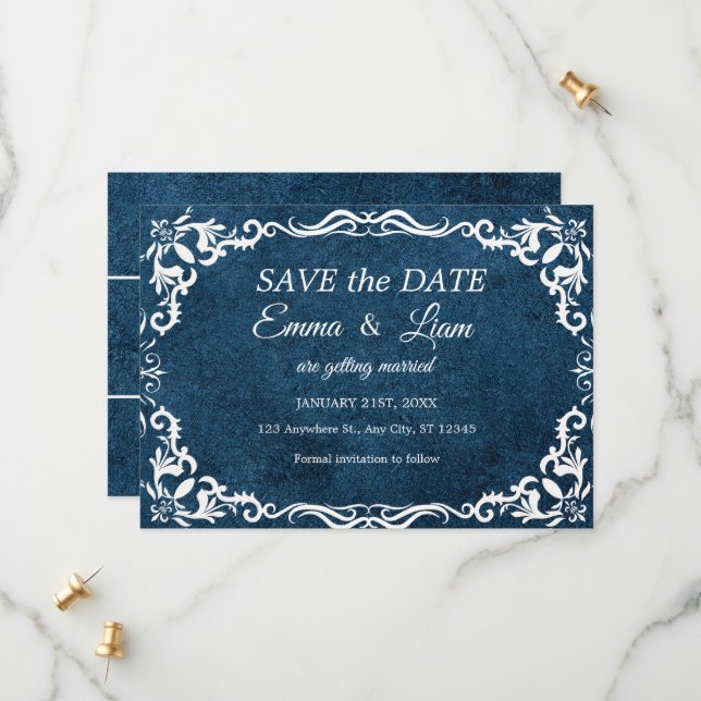 Flat Save The Date Card (Front/Back In Situ)