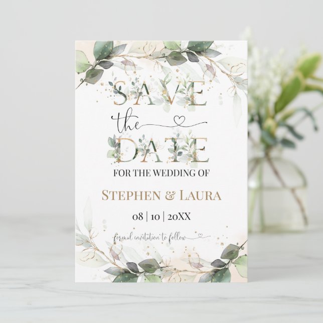 Flat Save The Date Card (Standing Front)