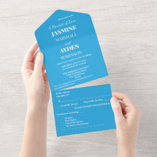 Flat Sky Blue Background for Web & Print All In One Invitation