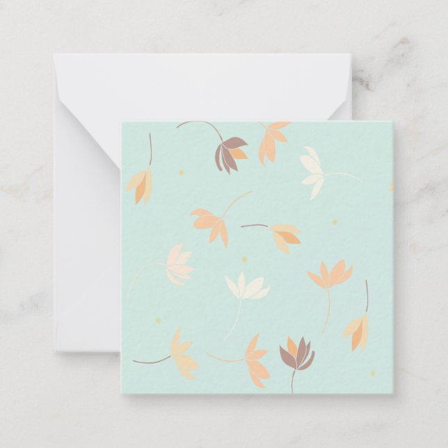Flat small card, with floral design. card (Front)