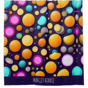 Flat Smile Circles Orange Blue Retro Pattern