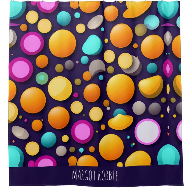 Flat Smile Circles Orange Blue Retro Pattern (Front)