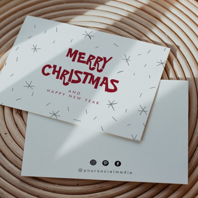 Flat Snow Logo Merry Christmas Cards (Creator Uploaded)