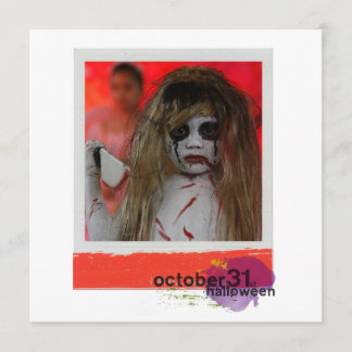 Flat square photo halloween greeting cards