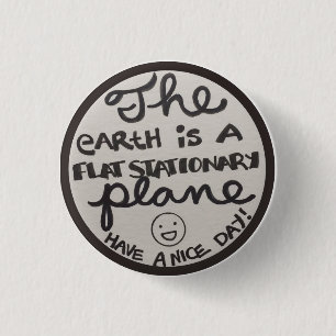 Flat Stationary plane badge 1 Inch Round Button