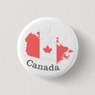 Flat sticker flag of Canada 1 Inch Round Button