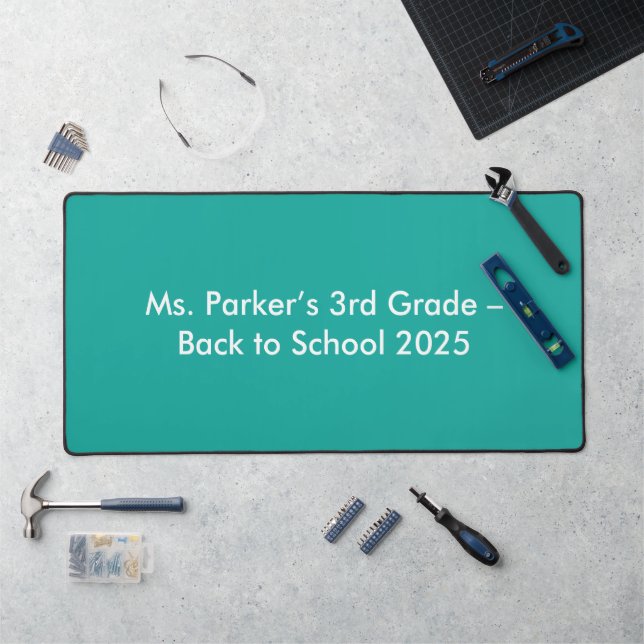 Flat Teal Background – Back-to-School Texture (Poste de travail)