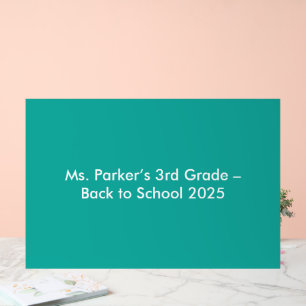 Flat Teal Background – Back-to-School Texture Acrylic Sign