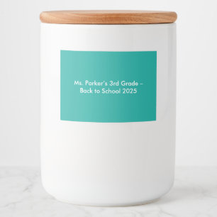 Flat Teal Background – Back-to-School Texture Food Label
