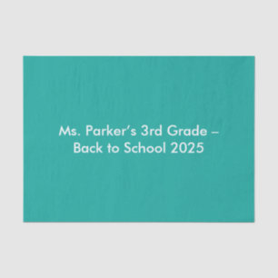Flat Teal Background – Back-to-School Texture Tissue Paper