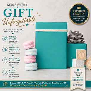 Flat Teal Background – Back-to-School Texture Wrapping Paper