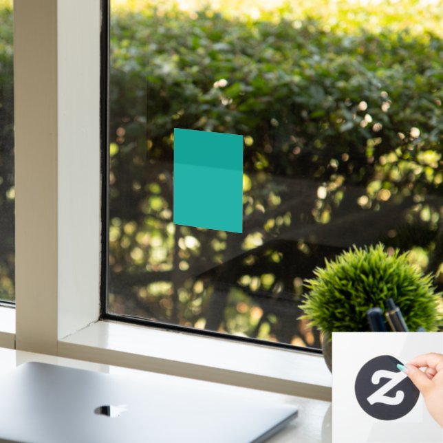 Flat Teal Background Texture  Window Cling (Office)