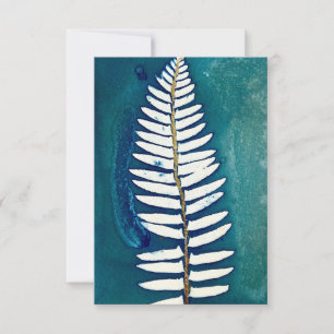 Flat Teal Cyanotype Greeting Card - Blank 