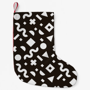 Flat texture of geometric colorful shapes. Monochr Small Christmas Stocking