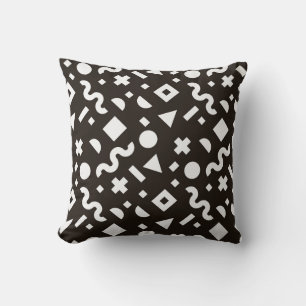 Flat texture of geometric colourful shapes. Monoch Throw Pillow