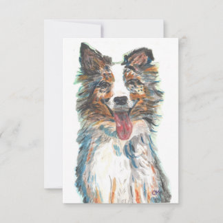 Flat Thank You Card- Dog- Australian Shepherd