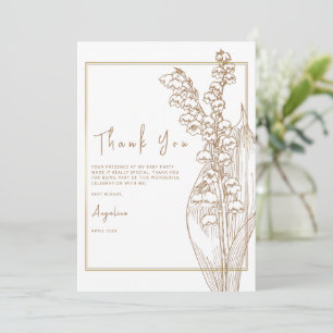 Flat Thank You Card for a bride shower.