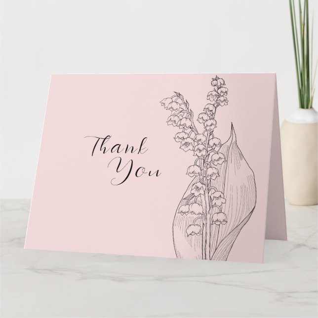 Flat Thank You Card for a bride shower. (Front)