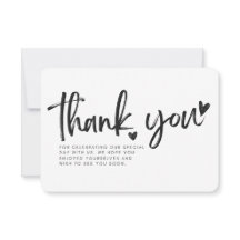 Flat Thank you Card for Weddings