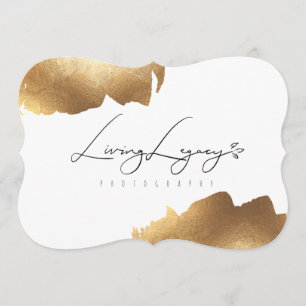 FLAT THANK YOU CARD   Gold Brush Minimalist