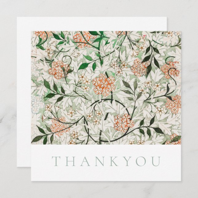FLAT THANKYOU CARD : WILLIAM MORRIS : JASMINE (Front/Back)