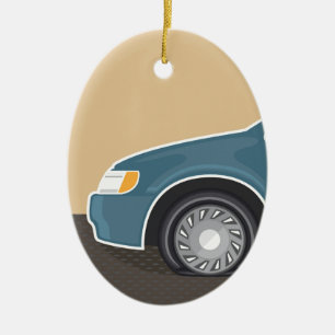 Flat tire Colour Vector Ceramic Ornament