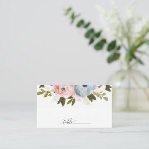 Flat Wedding Place Card Dusty Floral