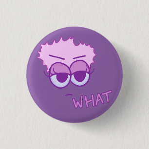 Flat What Button (Violet and Lavender on Iris)