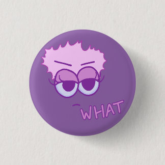 Flat What Button (Violet and Lavender on Iris)