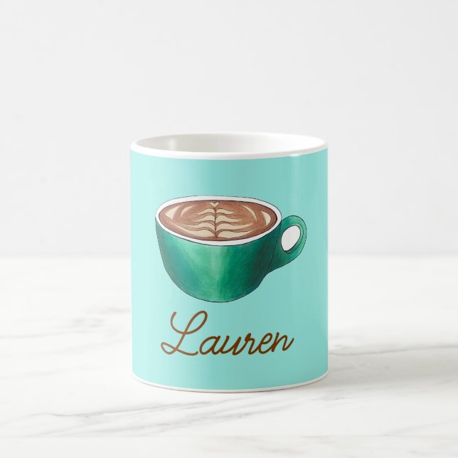 Flat White Latte Cappuccino Coffee Personalized Coffee Mug (Center)