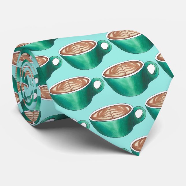 Flat White Latte Cappuccino Coffee Personalized Tie (Rolled)