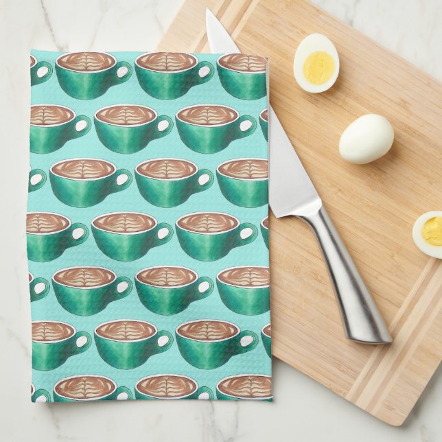 Flat White Latte Cappuccino Coffee Shop House Café Kitchen Towel (Quarter Fold)