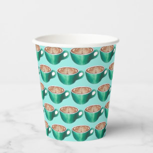 Flat White Latte Cappuccino Coffee Shop House Café Paper Cups