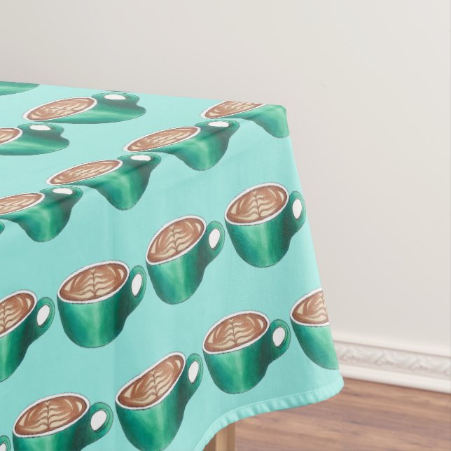Flat White Latte Cappuccino Coffee Shop House Café Tablecloth (In Situ)