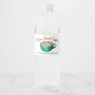 Flat White Latte Cappuccino Coffee Shop House Café Water Bottle Label