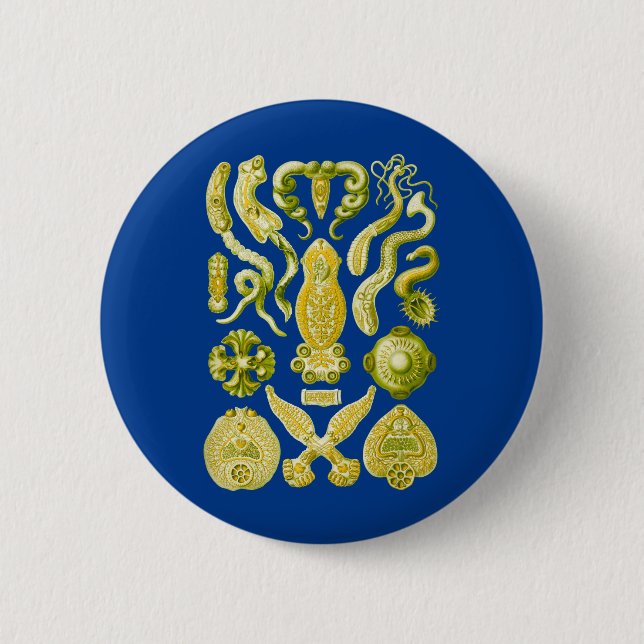 Flat Worms 2 Inch Round Button (Front)