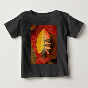 flat yellow and red fish with black stripes.jpg baby T-Shirt