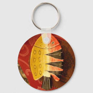 flat yellow and red fish with black stripes.jpg keychain