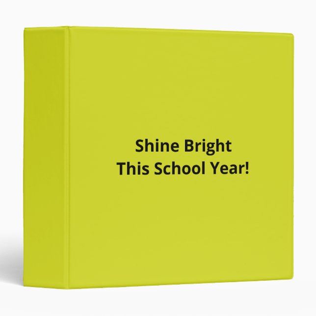 Flat Yellow Background – Back-to-School Texture Binder (Front/Spine)