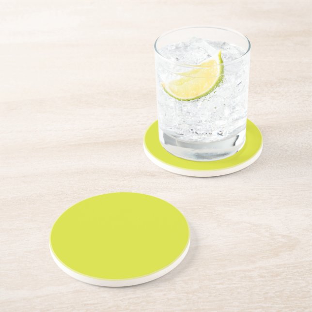 Flat Yellow Background – Back-to-School Texture Coaster (Side)