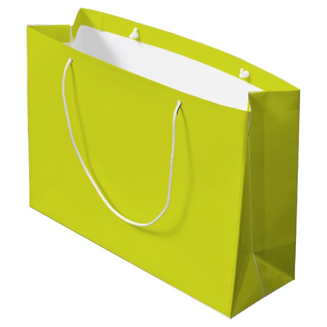 Flat Yellow Background – Back-to-School Texture Large Gift Bag (Back Angled)