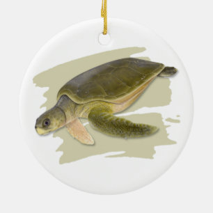 Flatback Sea Turtle Ceramic Ornament