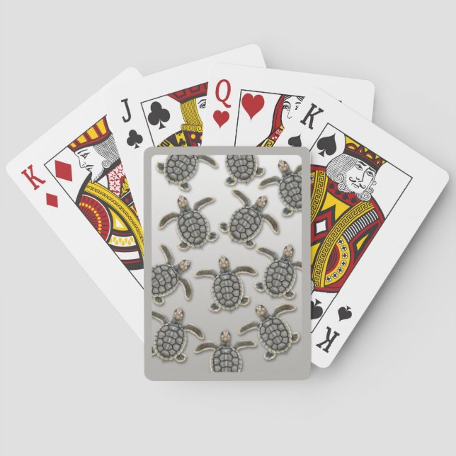 Flatback Sea Turtle Hatchling Playing Cards (Back)